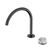 Serenity Progressive Bath/Kitchen Mixer Arc Spout With Arabescato Corchia Handle Gun Metal