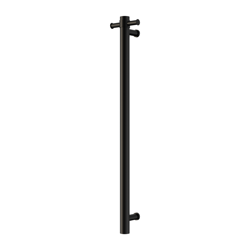 MECCA 240V SINGLE VERTICAL HEATED TOWEL RAIL MATTE BLACK