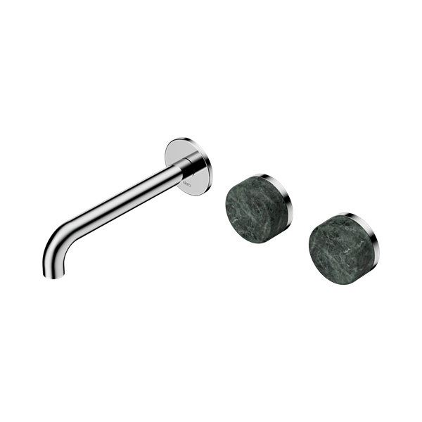 Serenity Wall Basin Set 160mm Offset Spout With Verde Alpi Handle Chrome