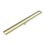 Load image into Gallery viewer, TILE INSERT V CHANNEL FLOOR GRATE 50MM OUTLET WITHOUT OUTLET AND HOLE SAW BRUSHED GOLD

