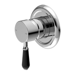 Load image into Gallery viewer, YORK SHOWER MIXER WITH BLACK PORCELAIN LEVER CHROME
