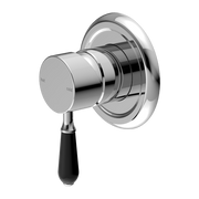 YORK SHOWER MIXER WITH BLACK PORCELAIN LEVER CHROME