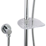 Load image into Gallery viewer, Round Chrome Shower Rail Sliding Holder with Soap Dish Water Hose &amp; Wall Connector Only(Stainless Steel Hose)
