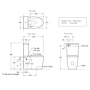 Grande BTW Toilet Suite with Bidet Seat Plus (Handheld Remote) Rear or Side Water Inlet 76077A-SST-0 + 76993A-0 + 31258A-N-0
