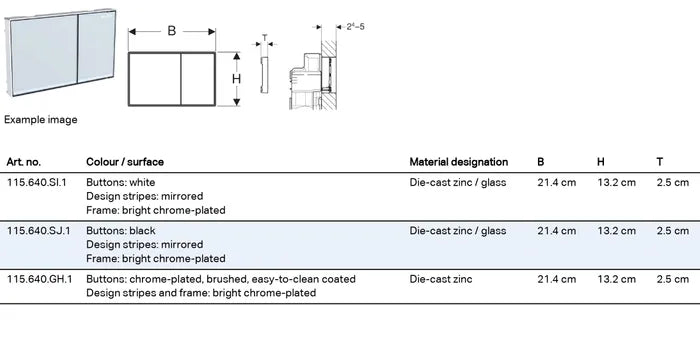 Sigma60 Dual Flush Button Square White Glass