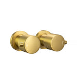 Load image into Gallery viewer, Round Brushed Brass Shower Wall Taps
