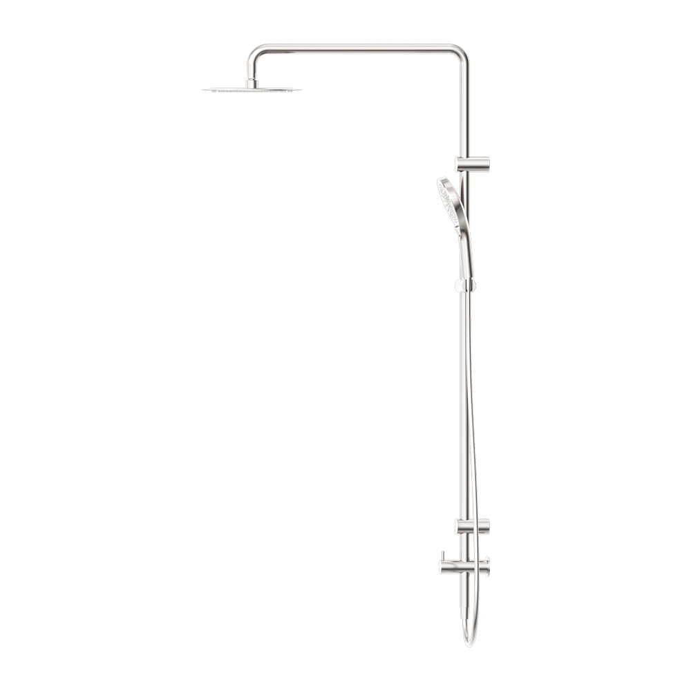 MECCA CARE 25MM GRAB RAIL 900MM TWIN SHOWER SET BRUSHED NICKEL