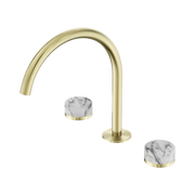 Serenity Bath/Kitchen Set Arc Spout With Arabescato Corchia Handle Brushed Gold