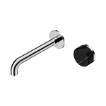 Load image into Gallery viewer, Serenity Progressive Wall Basin Mixer 185mm Spout With Marquina Black Handle Chrome
