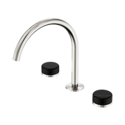 Serenity Bath/Kitchen Set Arc Spout With Marquina Black Handle Brushed Nickel