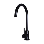 Round Gooseneck Kitchen Mixer Tap - Matte Black