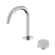 Serenity Progressive Basin Mixer Arc Spout With Carrara Handle Brushed Nickel