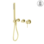 Load image into Gallery viewer, MECCA SHOWER MIXER DIVERTOR SYSTEM SEPARATE BACK PLATE BRUSHED GOLD
