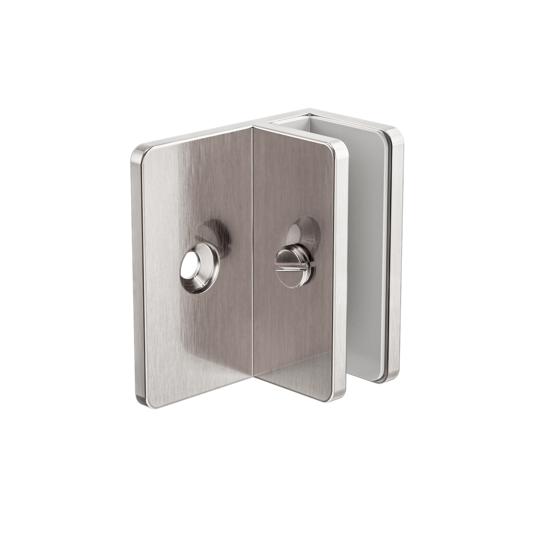 SHOWER F BRACKET 10MM GLASS BRUSHED NICKEL