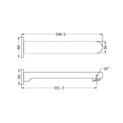 ECCO FIXED BATH SPOUT ONLY BRUSHED NICKEL