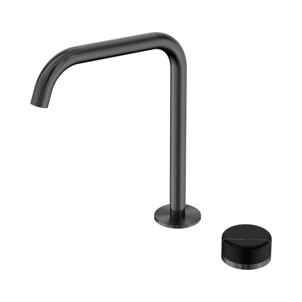 Serenity Progressive Bath/Kitchen Mixer Edge Spout With Marquina Black Handle Gun Metal