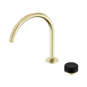 Serenity Progressive Bath/Kitchen Mixer Arc Spout With Marquina Black Handle Brushed Gold