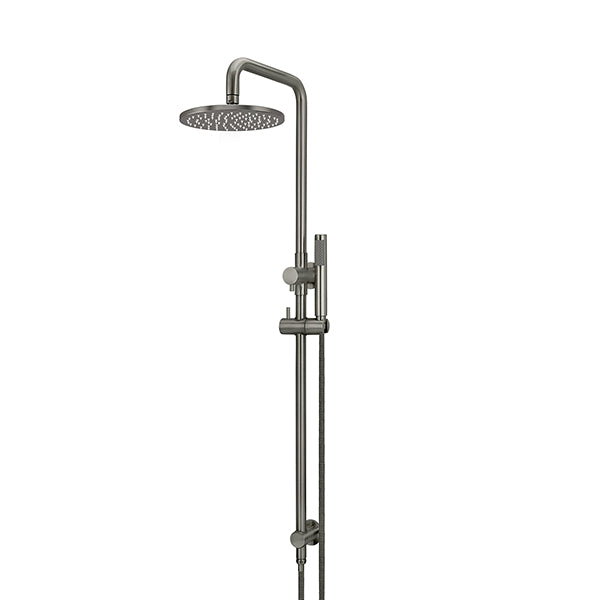 Round Combination Shower Rail, 200mm Rose, Single Function Hand Shower - Shadow