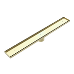 Load image into Gallery viewer, TILE INSERT V CHANNEL FLOOR GRATE 89MM OUTLET WITHOUT OUTLET AND HOLE SAW BRUSHED GOLD
