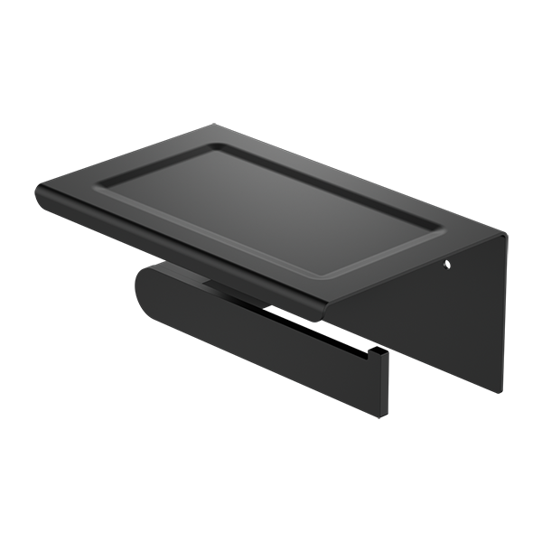 BIANCA TOILET ROLL HOLDER WITH PHONE HOLDER MATTE BLACK