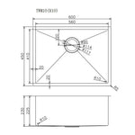 Load image into Gallery viewer, Round Corner Stainless Steel Copper PVD Coating Single Bowl Kitchen Sink(with Bottom Grid) 600*450*230mm
