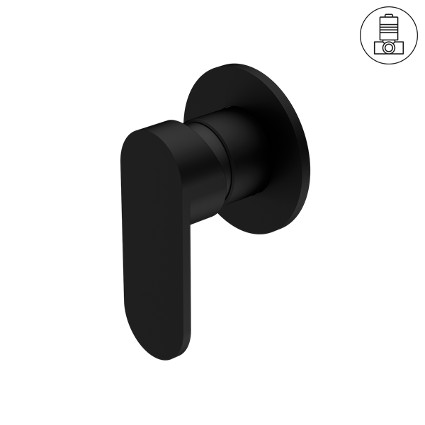 ECCO SHOWER MIXER 80MM ROUND PLATE MATTE BLACK
