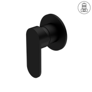 ECCO SHOWER MIXER 80MM ROUND PLATE MATTE BLACK
