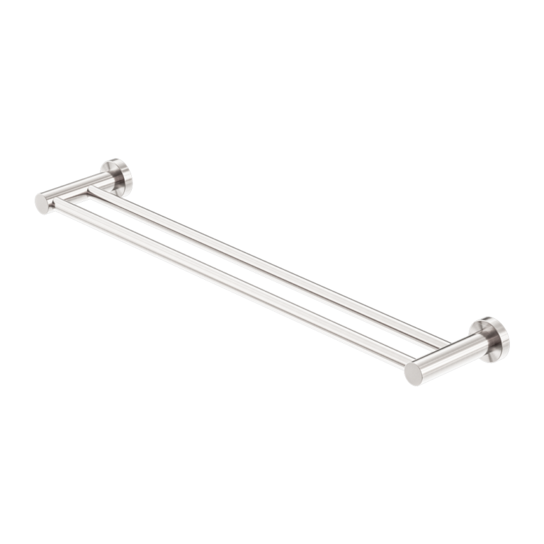 MECCA DOUBLE TOWEL RAIL 600MM BRUSHED NICKEL