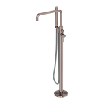Load image into Gallery viewer, Zen SS316L Freestanding Bath Mixer With Outdoor Shower Hose Brushed Bronze
