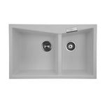 Load image into Gallery viewer, White Carysil CGDB 3220 Double Bowl Stone Kitchen Sink 800*500mm
