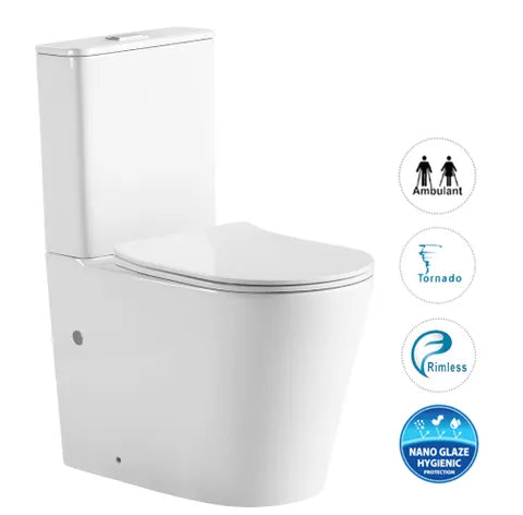Radiant Toilet Suite Slim Seat Gloss White