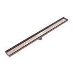 Load image into Gallery viewer, TILE INSERT V CHANNEL FLOOR GRATE 50MM OUTLET WITHOUT OUTLET AND HOLE SAW BRUSHED BRONZE
