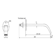 Components Wall Mount Basin Spout - Ribbon Trim