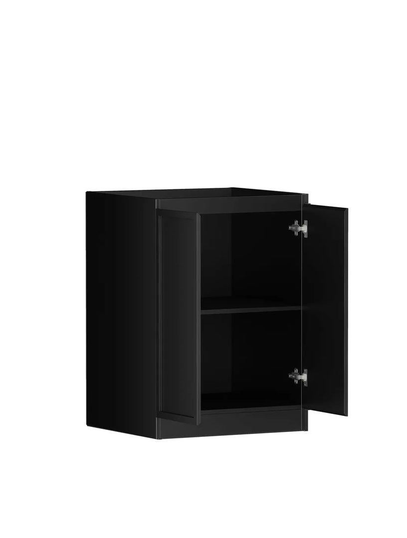Hampshire Black Base Laundry Cabinet with 1300mm Natural Carrara Marble Top