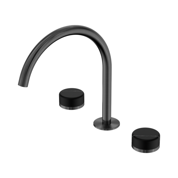 Serenity Bath/Kitchen Set Arc Spout With Marquina Black Handle Gun Metal