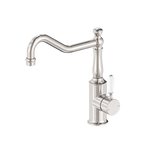 Load image into Gallery viewer, YORK KITCHEN MIXER HOOK SPOUT WITH WHITE PORCELAIN LEVER BRUSHED NICKEL
