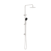 ROUND PROJECT TWIN SHOWER 4 STAR RATING BRUSHED NICKEL