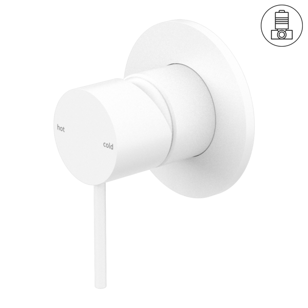 MECCA SHOWER MIXER 80MM PLATE MATTE WHITE