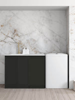 Load image into Gallery viewer, Hampshire Black Base Laundry Cabinet with 1060mm Pure White Top
