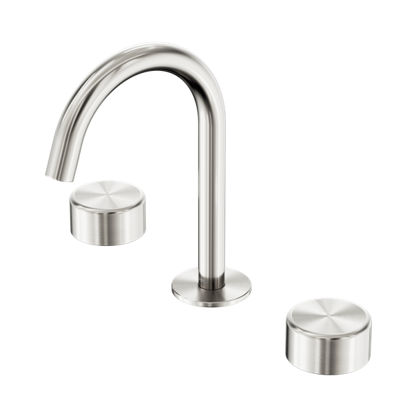 Serenity Basin Set Arc Spout With Metal Handle Brushed Nickel