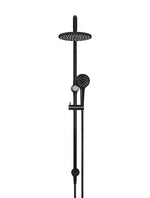Load image into Gallery viewer, Round Combination Shower Rail, 200mm Rose, Three-Function Hand Shower - Matte Black
