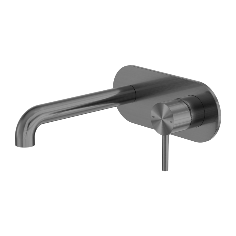 Zen SS316L Wall Basin/Bath Mixer 185mm Spout Graphite