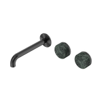 Load image into Gallery viewer, Serenity Wall Basin Set 160mm Offset Spout With Verde Alpi Handle Gun Metal
