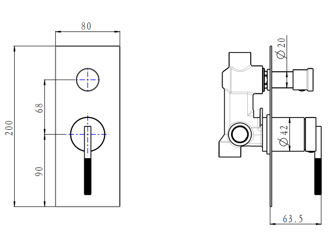 CADDENCE Series Brushed Nickel Wall Mixer with Diverter
