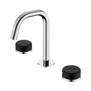 Serenity Basin Set Edge Spout With Marquina Black Handle Chrome