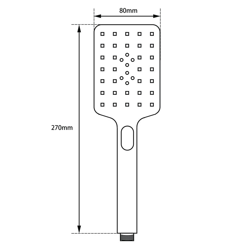 Square 3 Functions Brushed Brass ABS Handheld Shower