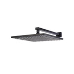 Load image into Gallery viewer, Square Wall Shower 300mm rose, 400mm arm - Matte Black
