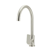 Round Paddle Gooseneck Kitchen Mixer Tap - PVD Brushed Nickel