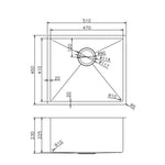 Load image into Gallery viewer, Round Corner Stainless Steel Brushed Brass PVD Coating Single Bowl Kitchen Sink(with Bottom Tray) 510*450*230mm
