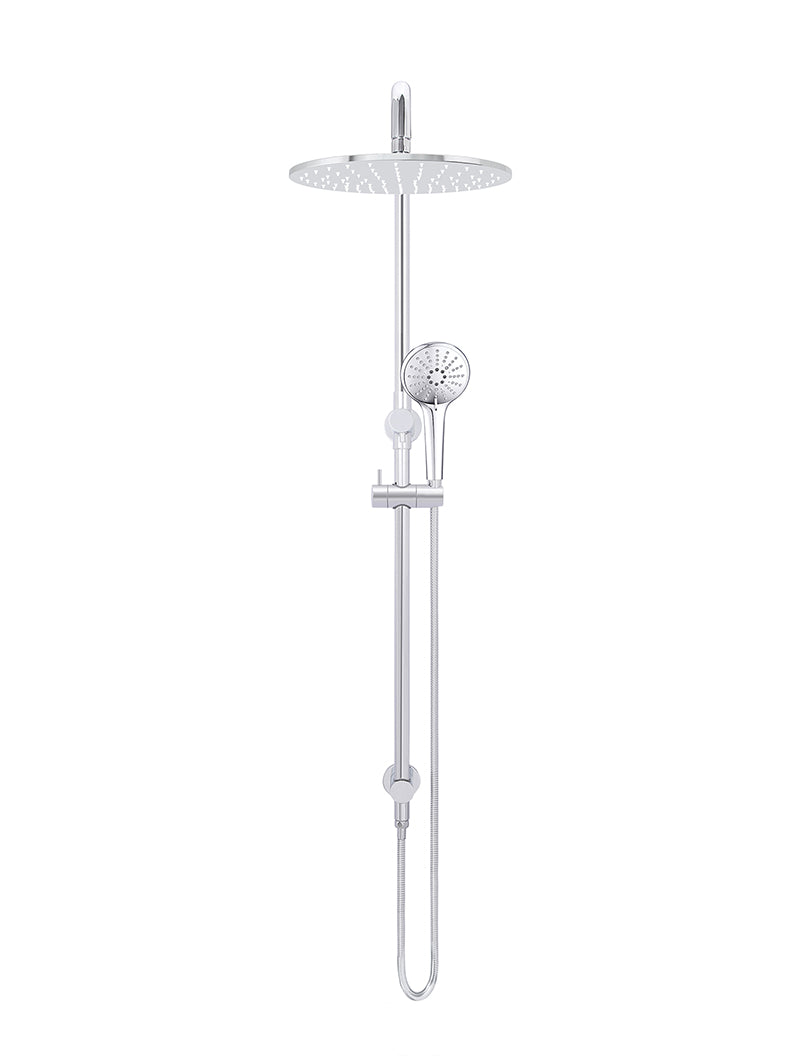 Round Combination Shower Rail 300mm Rose, Three Function Hand Shower - Chrome